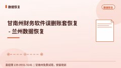 甘南州财务软件误删账套恢复