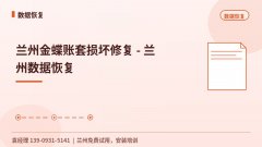兰州金蝶账套损坏修复 - 兰州数据恢复